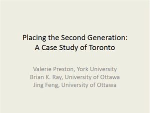 Placing the Second Generation:  A Case Study of Toronto